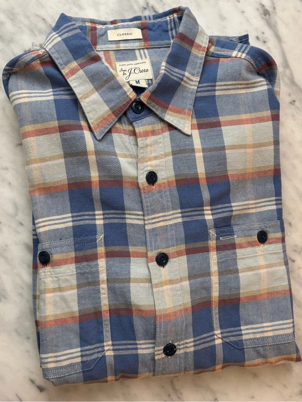 Vintage J. Crew Classic Plaid Button-Up Shirt Medium NWOT  (#473)